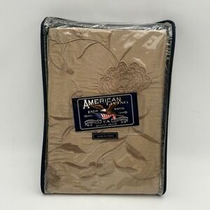 American Living Duchess Embroidery Kingston Window Valance 112x16 Oyster Tan
